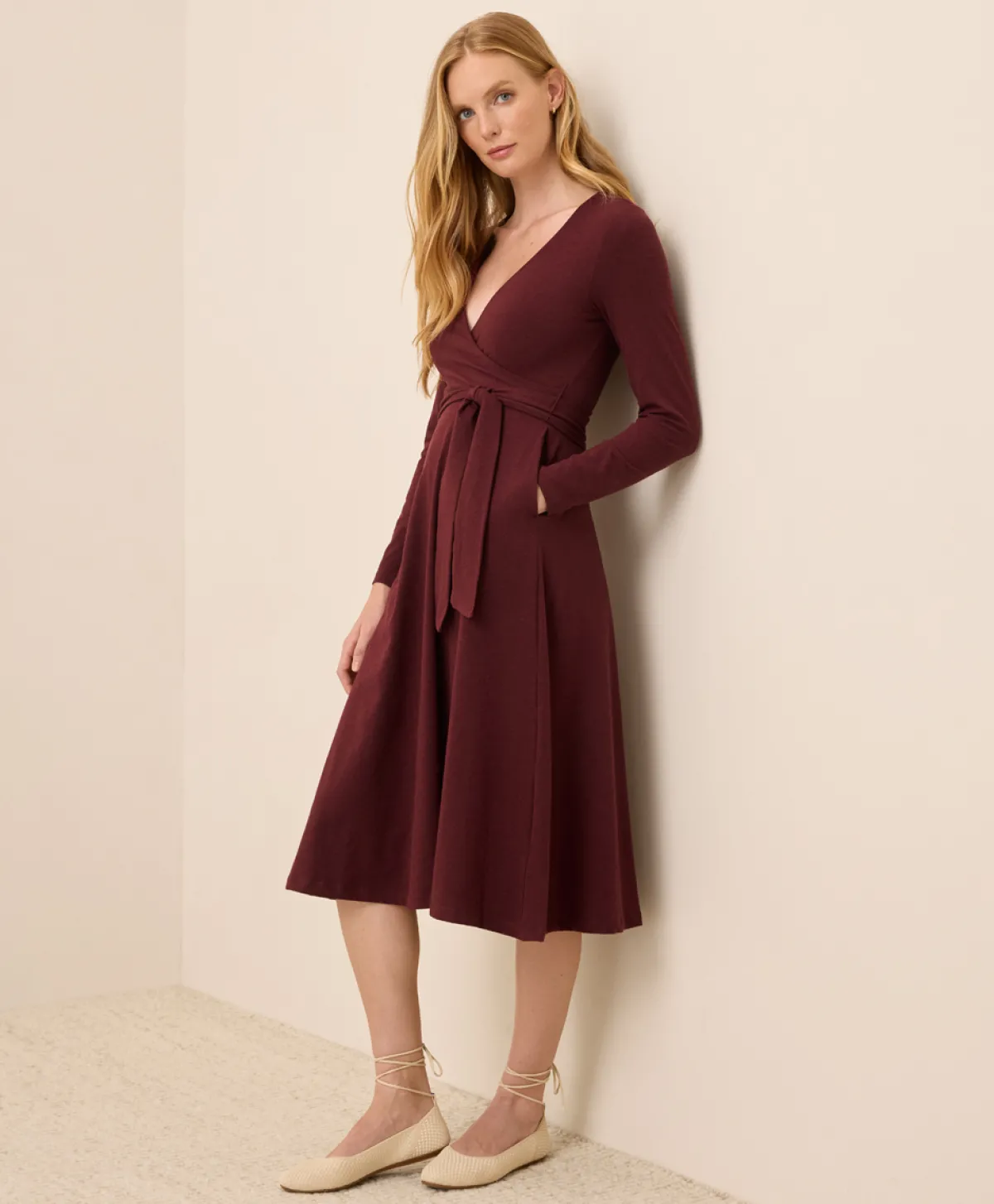 Women Pact Organic Fit & Flare Wrap Dress