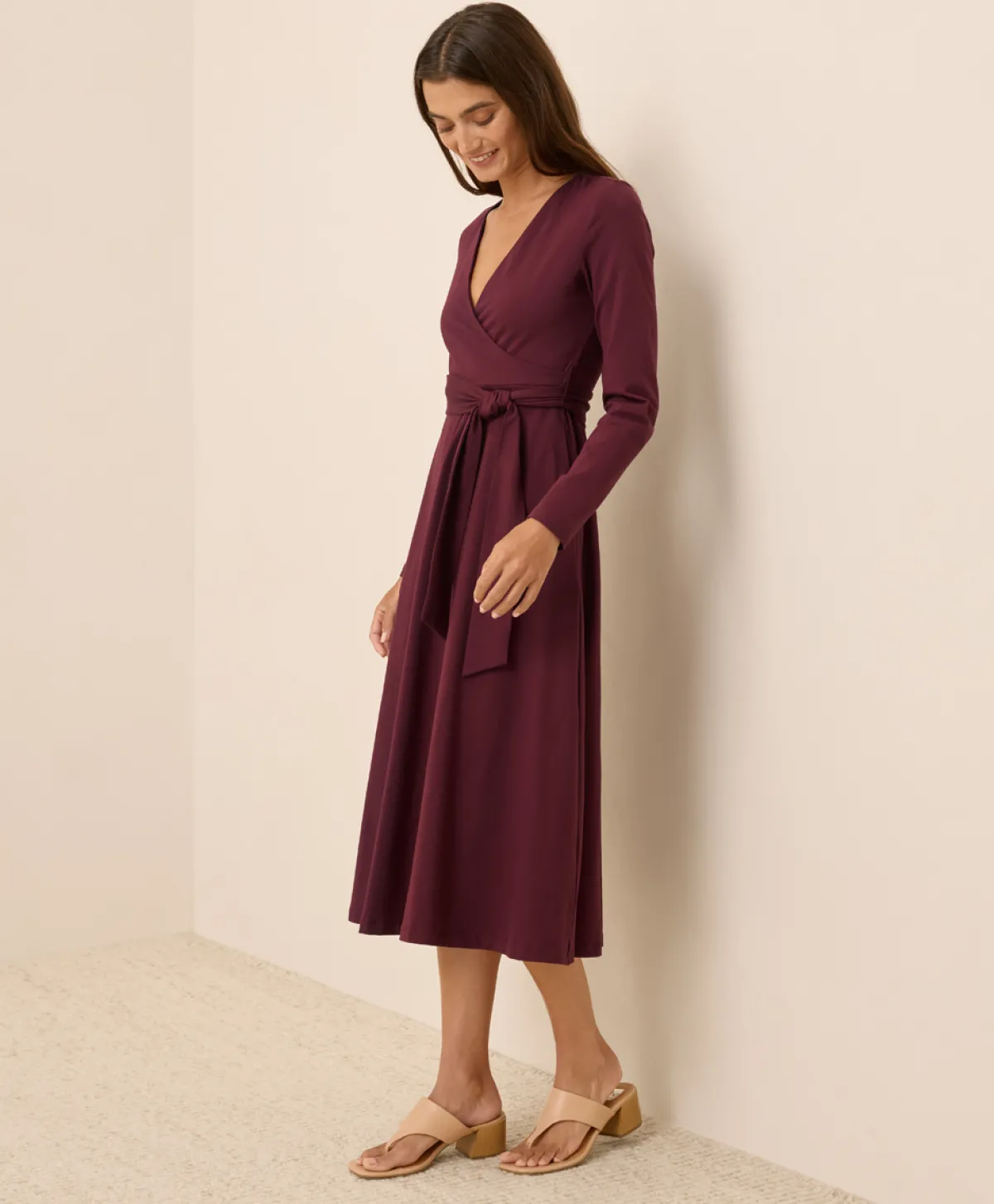 Women Pact Organic Fit & Flare Wrap Dress