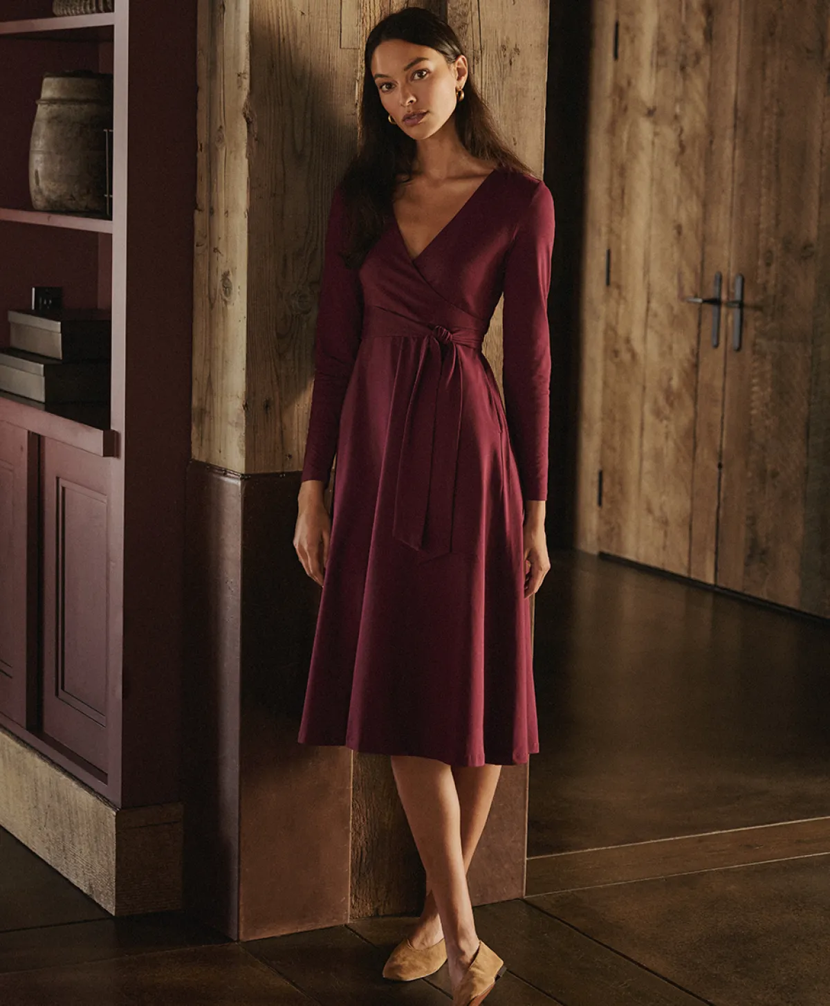 Women Pact Organic Fit & Flare Wrap Dress