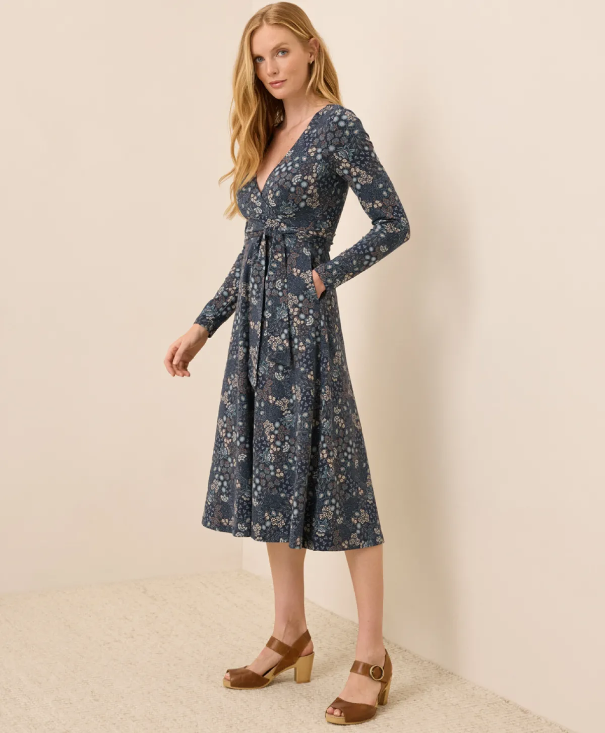 Women Pact Organic Fit & Flare Wrap Dress