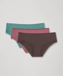 Women Pact Organic Lace Cheeky Hipster 3-Pack