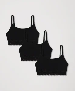 Women Pact Organic Lace Modern Scoop Bralette 3-Pack