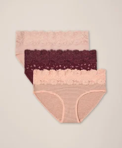 Women Pact Organic Lace Waist Brief 3-Pack
