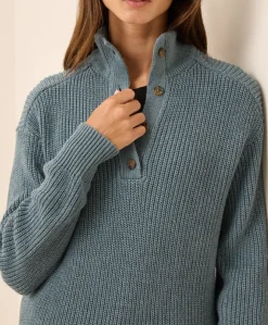 Women Pact Organic Luxe Knit Henley Sweater