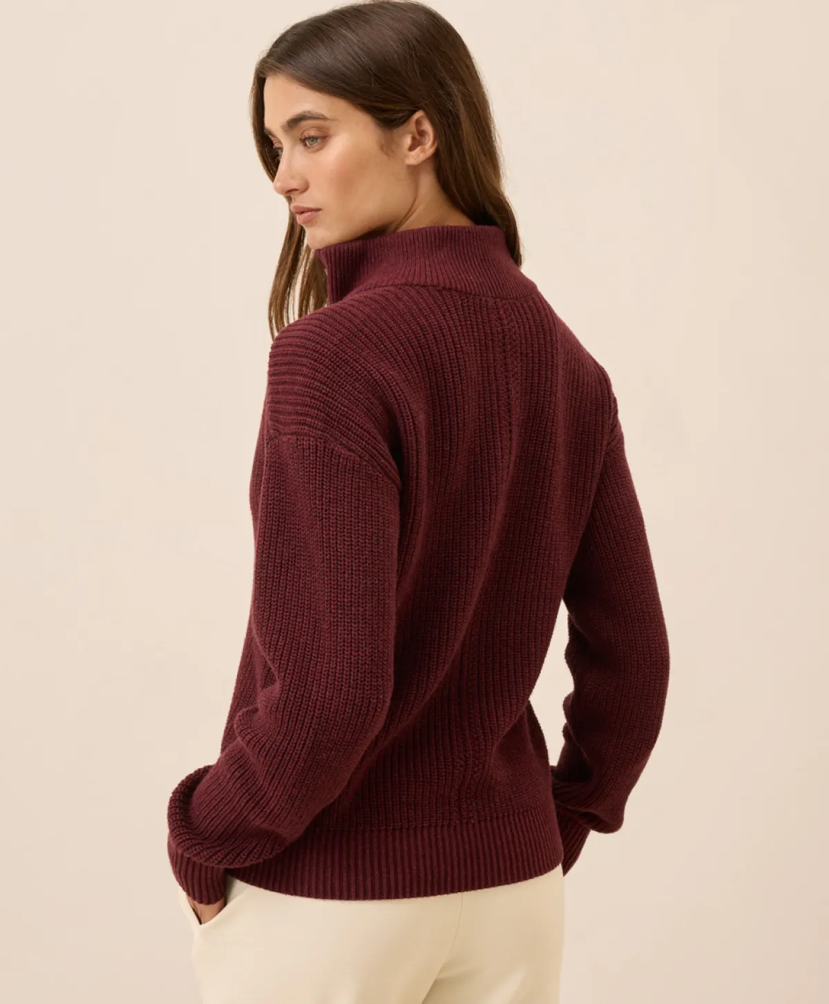 Women Pact Organic Luxe Knit Henley Sweater