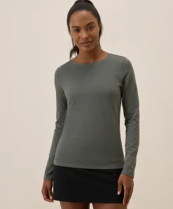 Women Pact Organic Luxe Stretch Jersey Slim Long Sleeve Tee