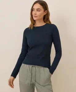 Women Pact Organic Luxe Stretch Jersey Slim Long Sleeve Tee