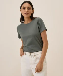 Women Pact Organic Luxe Stretch Jersey Slim Tee