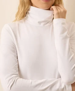 Women Pact Organic Luxe Stretch Jersey Slim Turtleneck