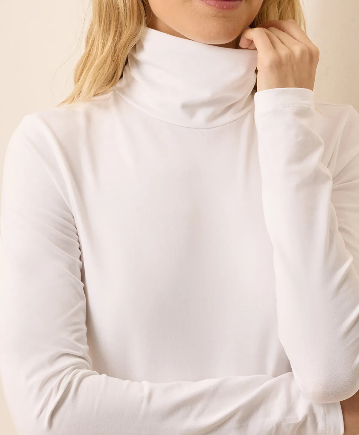 Women Pact Organic Luxe Stretch Jersey Slim Turtleneck