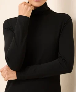 Women Pact Organic Luxe Stretch Jersey Slim Turtleneck