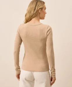 Women Pact Organic Perfect Rib Crewneck Long Sleeve Tee