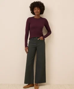 Women Pact Organic Perfect Rib Crewneck Long Sleeve Tee