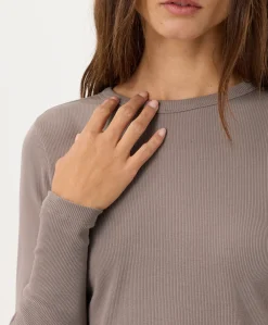 Women Pact Organic Perfect Rib Crewneck Long Sleeve Tee