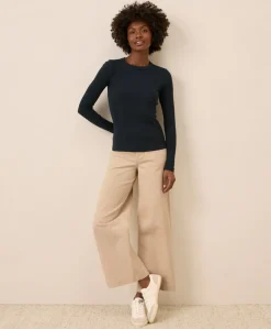 Women Pact Organic Perfect Rib Crewneck Long Sleeve Tee