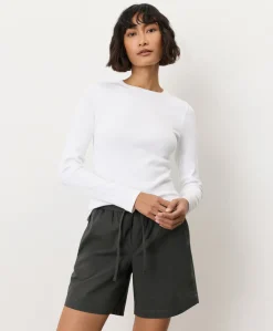 Women Pact Organic Perfect Rib Crewneck Long Sleeve Tee