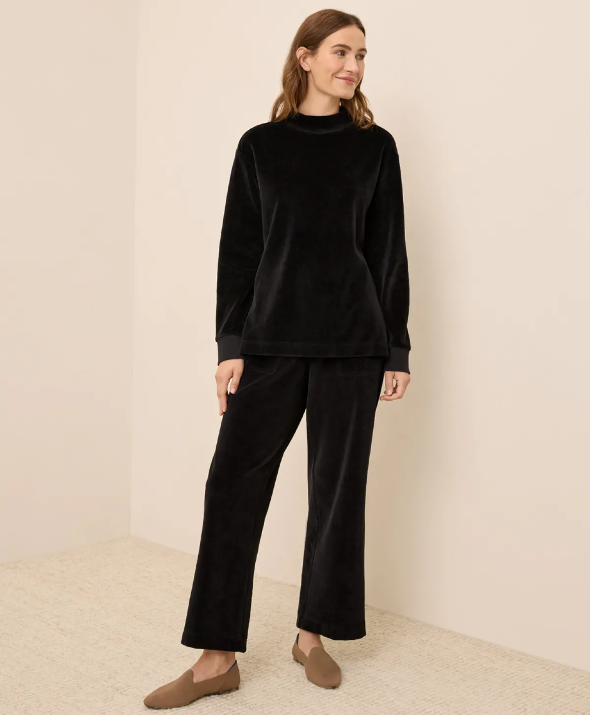 Women Pact Organic Pure Velour Mock Tunic