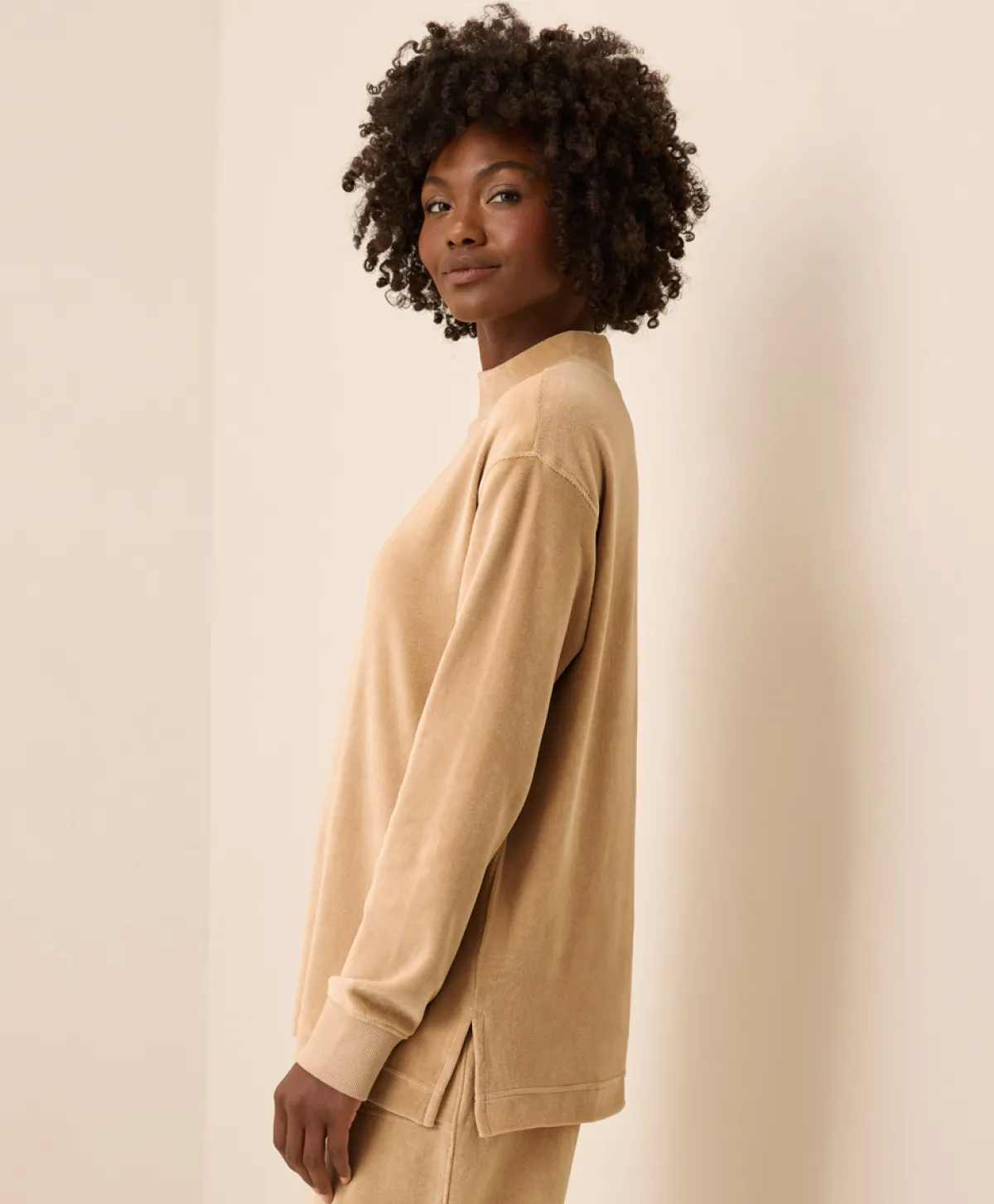 Women Pact Organic Pure Velour Mock Tunic