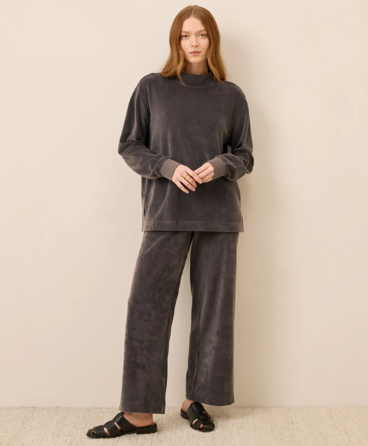 Women Pact Organic Pure Velour Wide Leg Pant