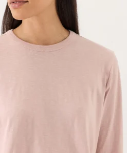 Women Pact Organic Soft-Slub Essential Crewneck Long Sleeve Tee