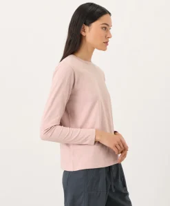 Women Pact Organic Soft-Slub Essential Crewneck Long Sleeve Tee