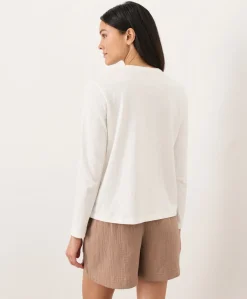 Women Pact Organic Soft-Slub Essential Crewneck Long Sleeve Tee