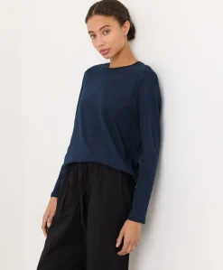 Women Pact Organic Softspun Essential Crewneck Long Sleeve Tee