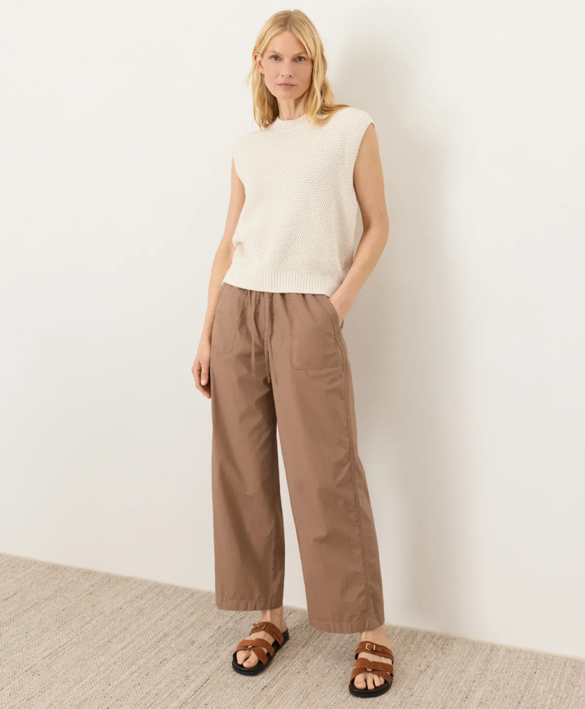 Women Pact Organic Stretch Poplin Wide Leg Pant