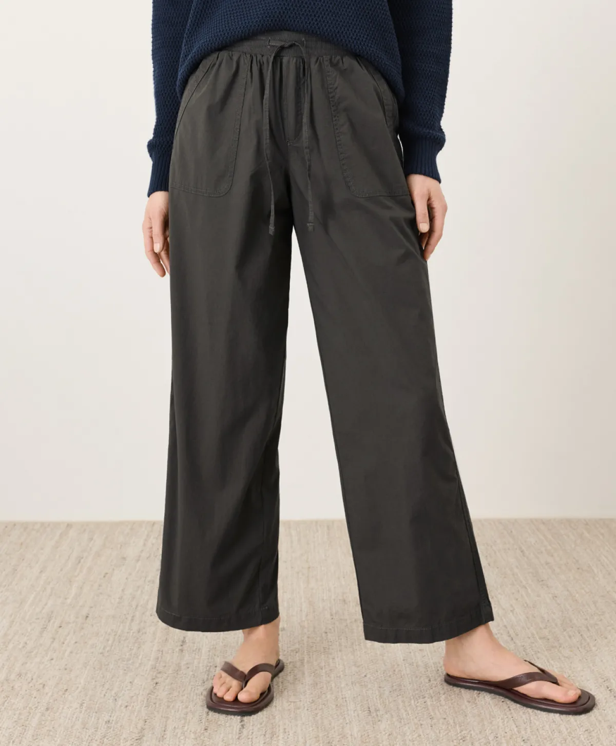 Women Pact Organic Stretch Poplin Wide Leg Pant