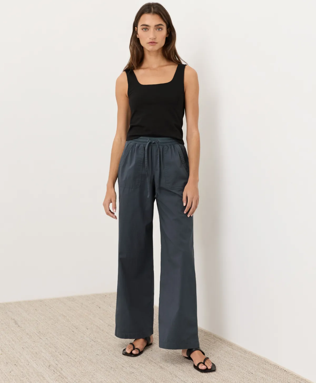Women Pact Organic Stretch Poplin Wide Leg Pant