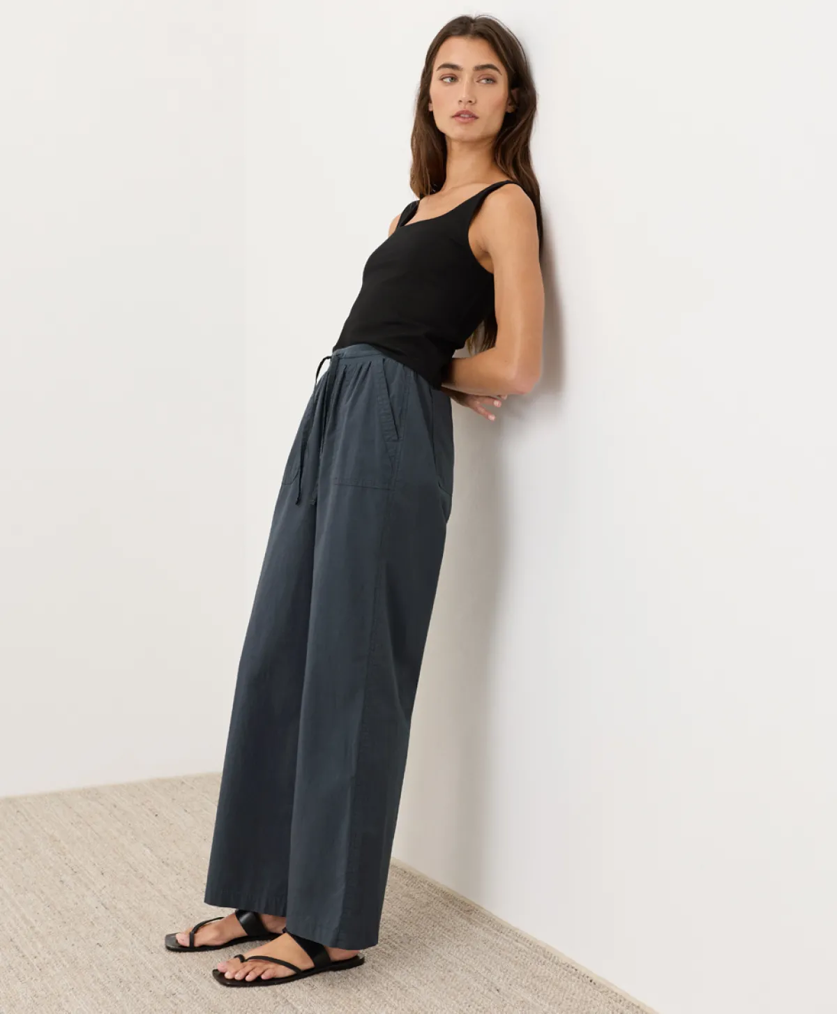 Women Pact Organic Stretch Poplin Wide Leg Pant