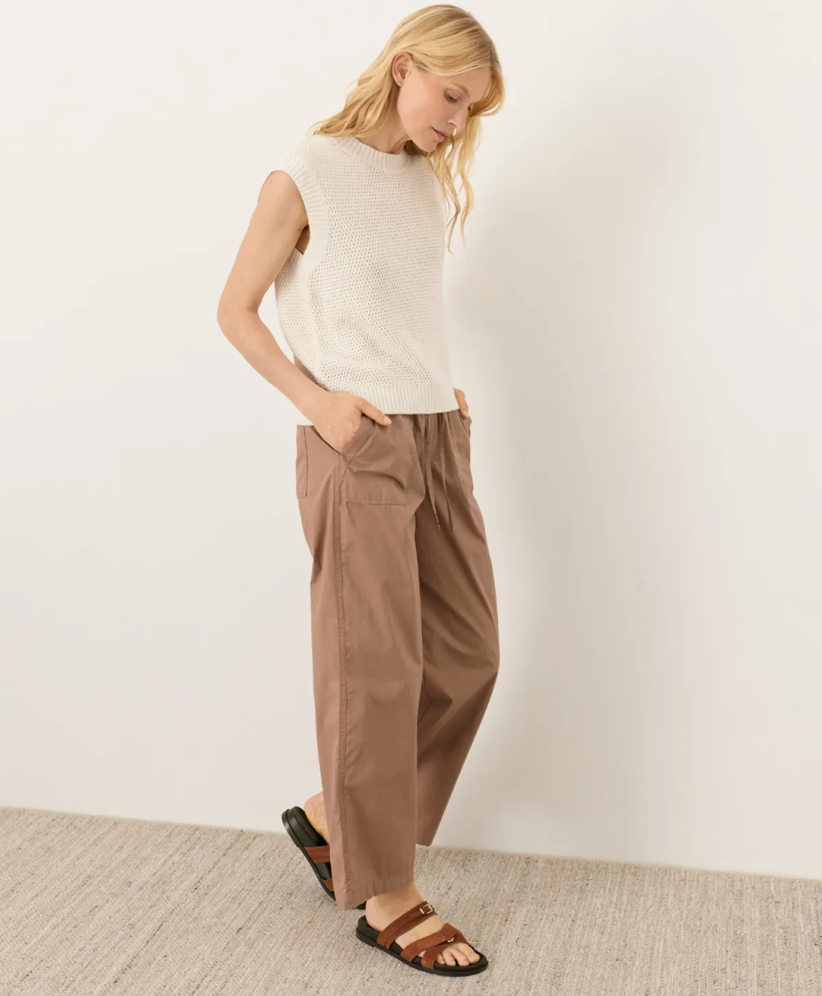 Women Pact Organic Stretch Poplin Wide Leg Pant