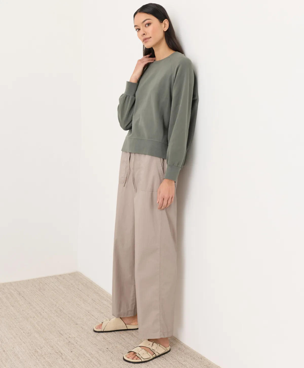 Women Pact Organic Stretch Poplin Wide Leg Pant
