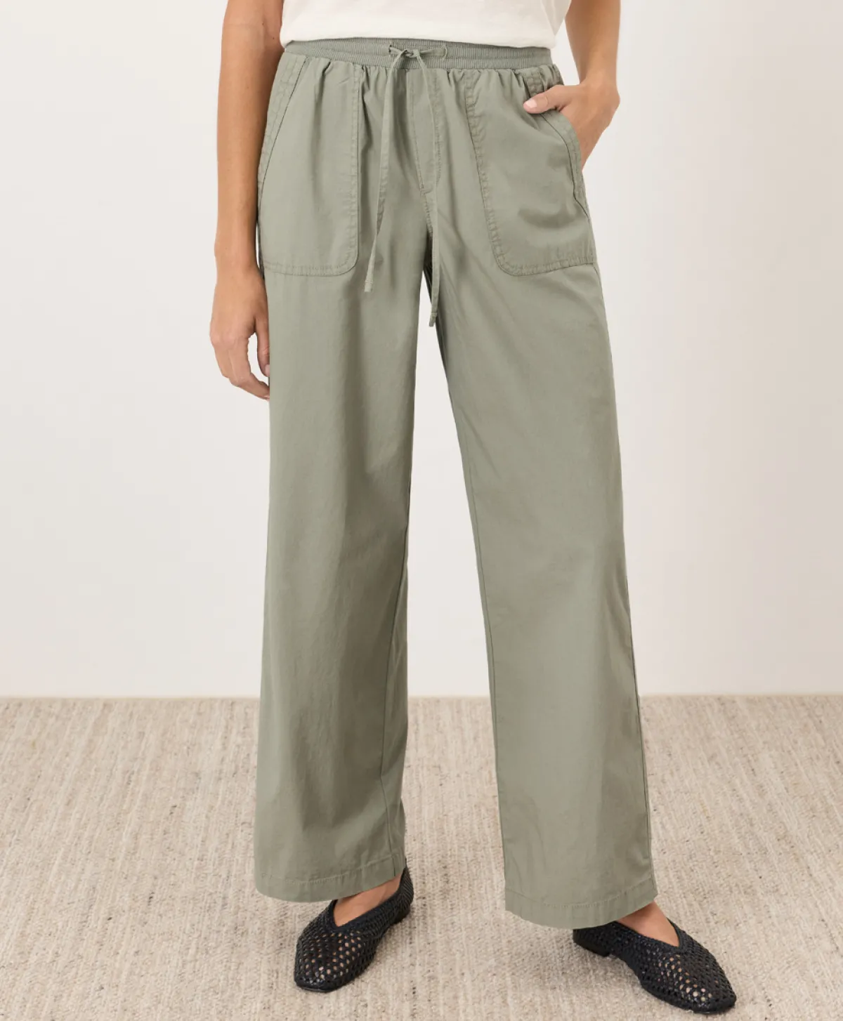 Women Pact Organic Stretch Poplin Wide Leg Pant