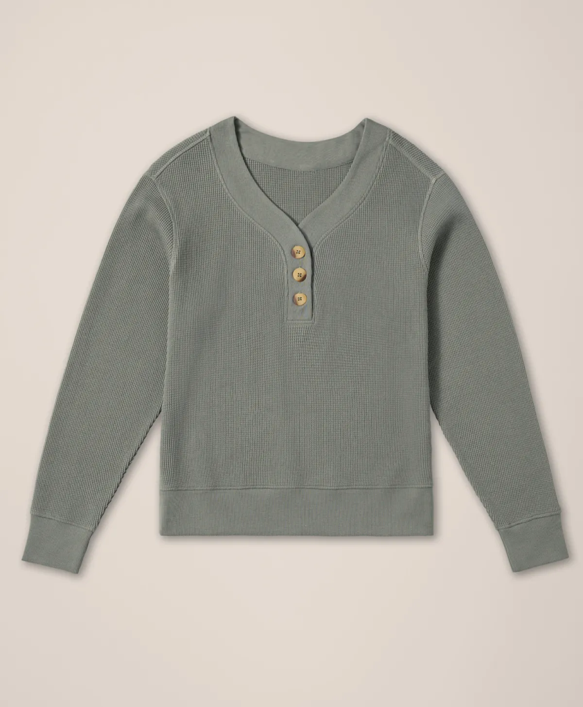 Women Pact Organic Thermal Waffle Henley Pullover