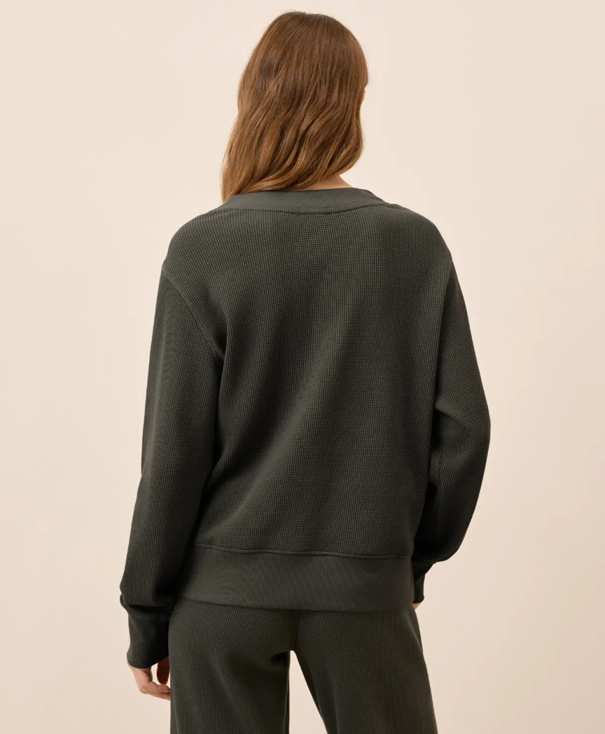Women Pact Organic Thermal Waffle Henley Pullover