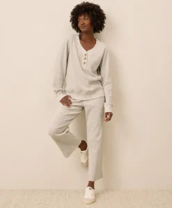 Women Pact Organic Thermal Waffle Henley Pullover